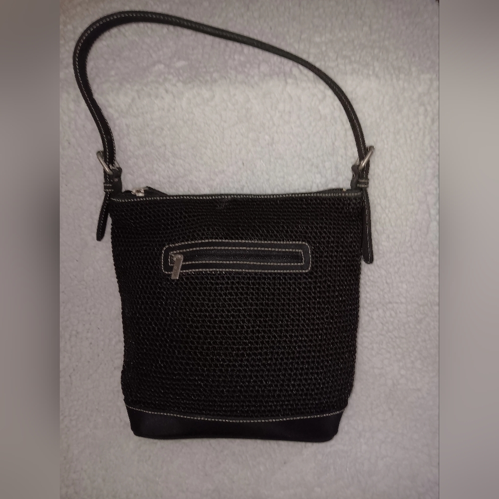 The Sak Black Messenger Bag with Adjustable Strap and Zipper Closure